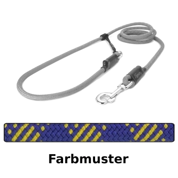 EASYLONG Hundeleine - L - 2,5m - dunkelblau mit gelben Linien